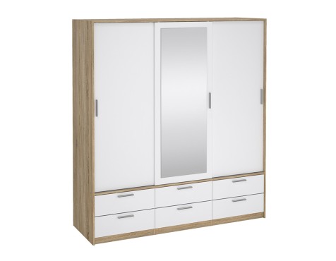 Armario 3 Puertas Correderas 6 Cajones Iris