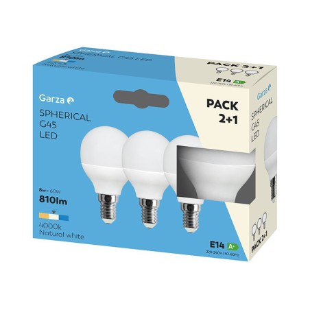Bombilla Led Esférica 2+1 Garza Luz Neutra