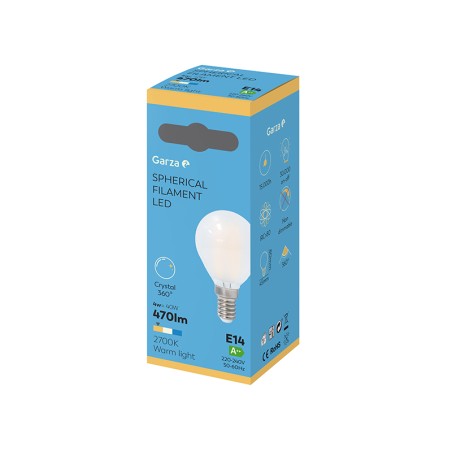 Bombilla Led Opal Filamentos Esférica Luz Cálida