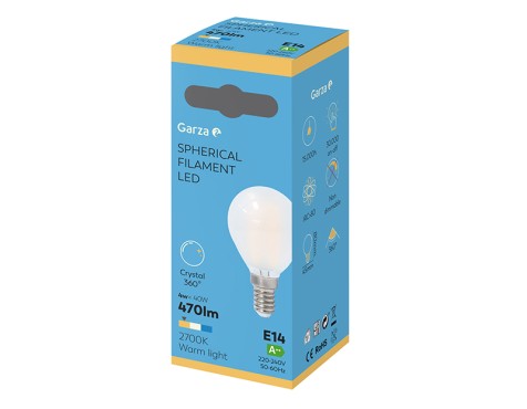 Bombilla Led Opal Filamentos Esférica Luz Cálida