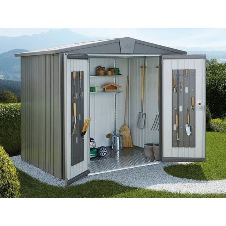 Caseta De Jardín Metálica Europa Gris Oscuro