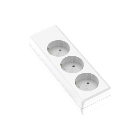 Base 3 Preses Sense Cable Blanc