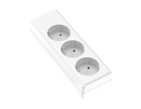 Base 3 Preses Sense Cable Blanc
