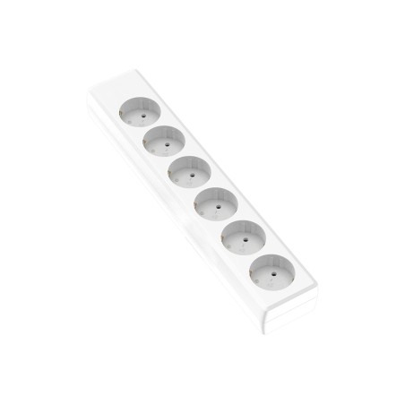 Base 6 Preses Sense Cable Blanc