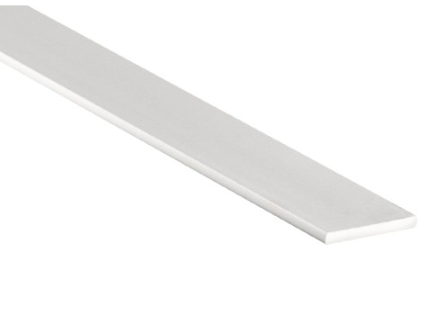 Perfil Plano Aluminio Anodizado Plata