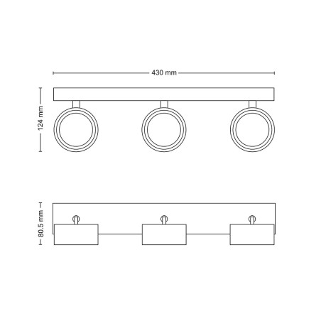 Regleta 3 Focus Philips Bracia Negre