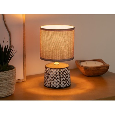 Lámpara De Mesa Yojoa Cerámica e27 40w 2 Modelos
