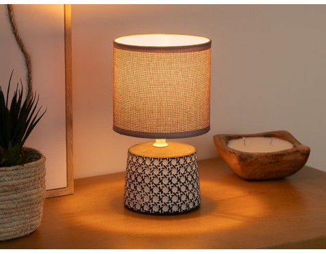 Lámpara De Mesa Yojoa Cerámica e27 40w 2 Modelos