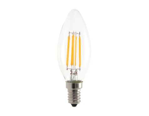 Bombilla Led Vela Filamento Clear Luz Cálida