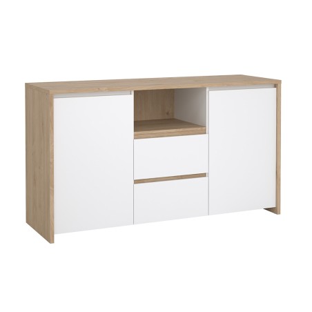 Aparador 2 Puertas Nael Blanco Y Jackson Hickory