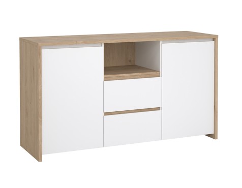 Aparador 2 Puertas Nael Blanco Y Jackson Hickory