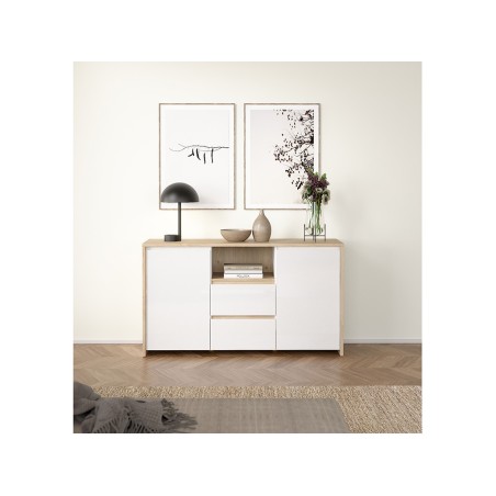 Aparador 2 Portes Nael Blanc I Jackson Hickory