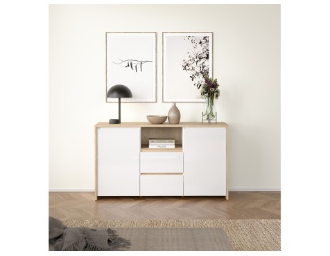 Aparador 2 Portes Nael Blanc I Jackson Hickory