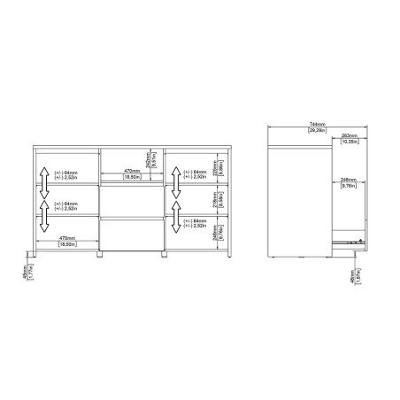 Aparador 2 Puertas Nael Blanco Y Jackson Hickory