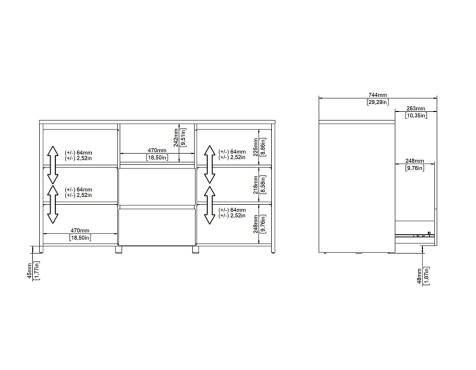 Aparador 2 Portes Nael Blanc I Jackson Hickory