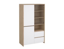 Vitrina Nael Blanco Y Roble Jackson Hickory
