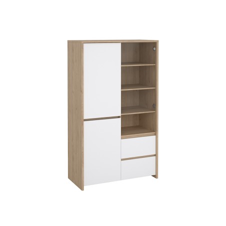 Vitrina Nael Blanco Y Roble Jackson Hickory
