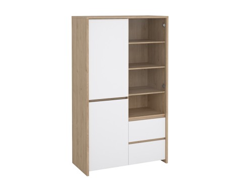 Vitrina Nael Blanco Y Roble Jackson Hickory