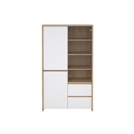 Vitrina Nael Blanco Y Roble Jackson Hickory