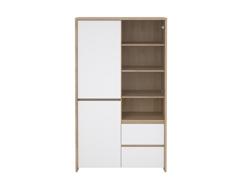 Vitrina Nael Blanco Y Roble Jackson Hickory