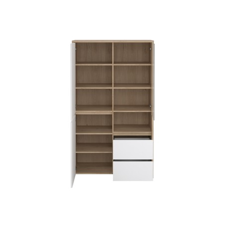 Vitrina Nael Blanco Y Roble Jackson Hickory