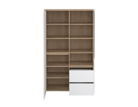 Vitrina Nael Blanco Y Roble Jackson Hickory