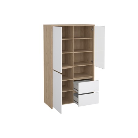 Vitrina Nael Blanco Y Roble Jackson Hickory
