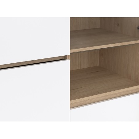 Vitrina Nael Blanco Y Roble Jackson Hickory