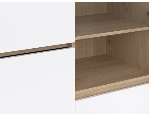 Vitrina Nael Blanco Y Roble Jackson Hickory