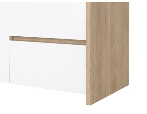 Vitrina Nael Blanco Y Roble Jackson Hickory