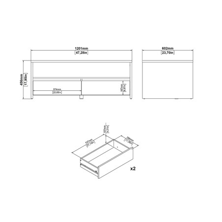 Mesa De Centro Nael Blanco Y Roble Jackson Hickory