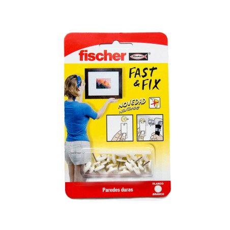 Fija Cuadros Fischer Fast&Fix Blanco (12un)