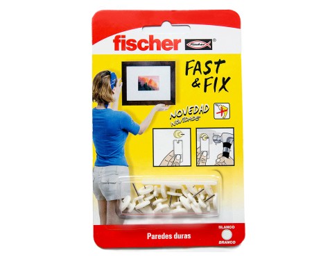 Fija Cuadros Fischer Fast&Fix Blanco (12un)