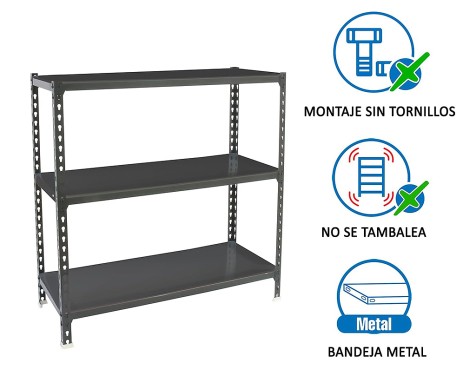Estantería Metalica Simonclick 3 Estantes