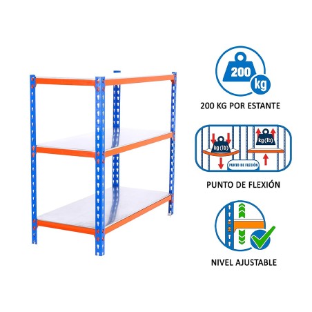 Estantería Metálica Simonclick Megaplus 3 Estantes