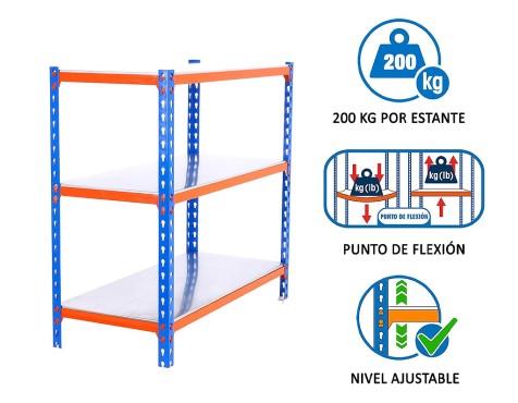 Estantería Metálica Simonclick Megaplus 3 Estantes