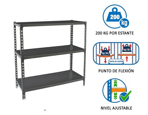 Estantería Metálica Simonclick Megaplus 3 Estantes