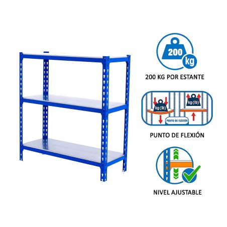 Estantería Metálica Simonclick Megaplus 3 Estantes