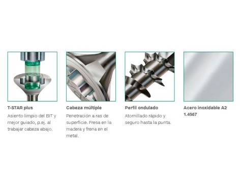 Tornillo Spax Cabeza Plana Torx a2 (25un)
