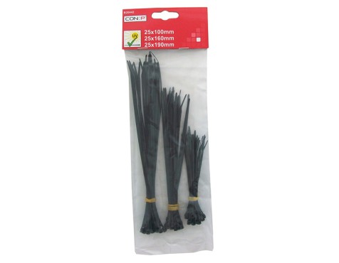 Brida Nylon Negra Surtidas (75un)