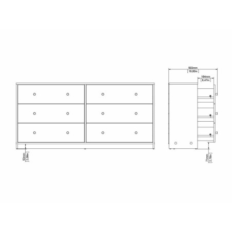 Cómoda Mai 6 Cajones Roble Jackson Hickory
