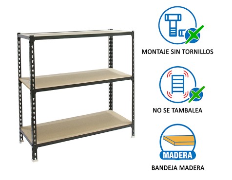 Estantería Metálica Maderclick 3 Estantes