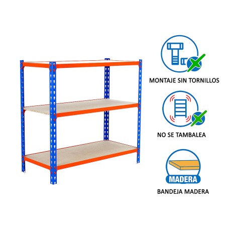 Estantería Metálica Maderclick 3 Estantes