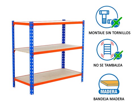 Estantería Metálica Maderclick 3 Estantes