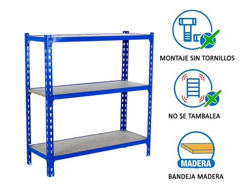 Estantería Metálica Maderclick 3 Estantes