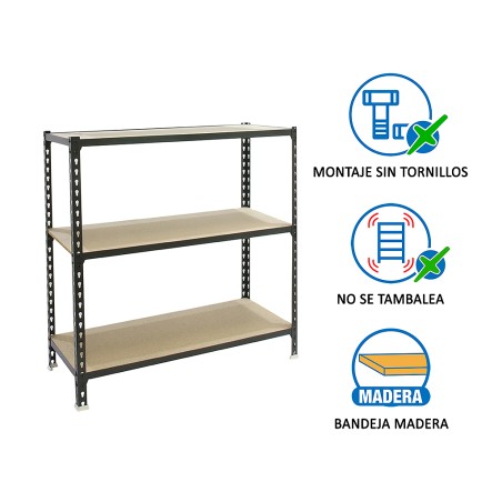 Estantería Metálica Maderclick Mini 3 Estantes