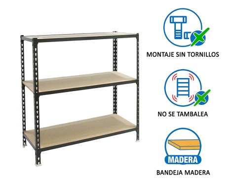 Estantería Metálica Maderclick Mini 3 Estantes