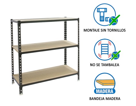 Estantería Metálica Maderclick Mini 3 Estantes