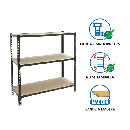 Prestatgeria Metàl·Lica Maderclick Plus 3 Prest.