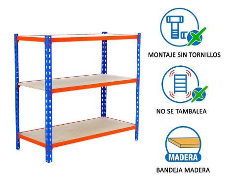 Estantería Metálica Maderclick Plus 3 Estantes